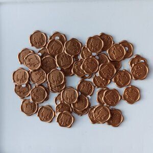 Disney Cinderella's Castle Imprinted Faux Wax Seals Stickers Pack of 50 Copper